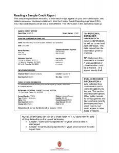 Page 1 of sample credit report 