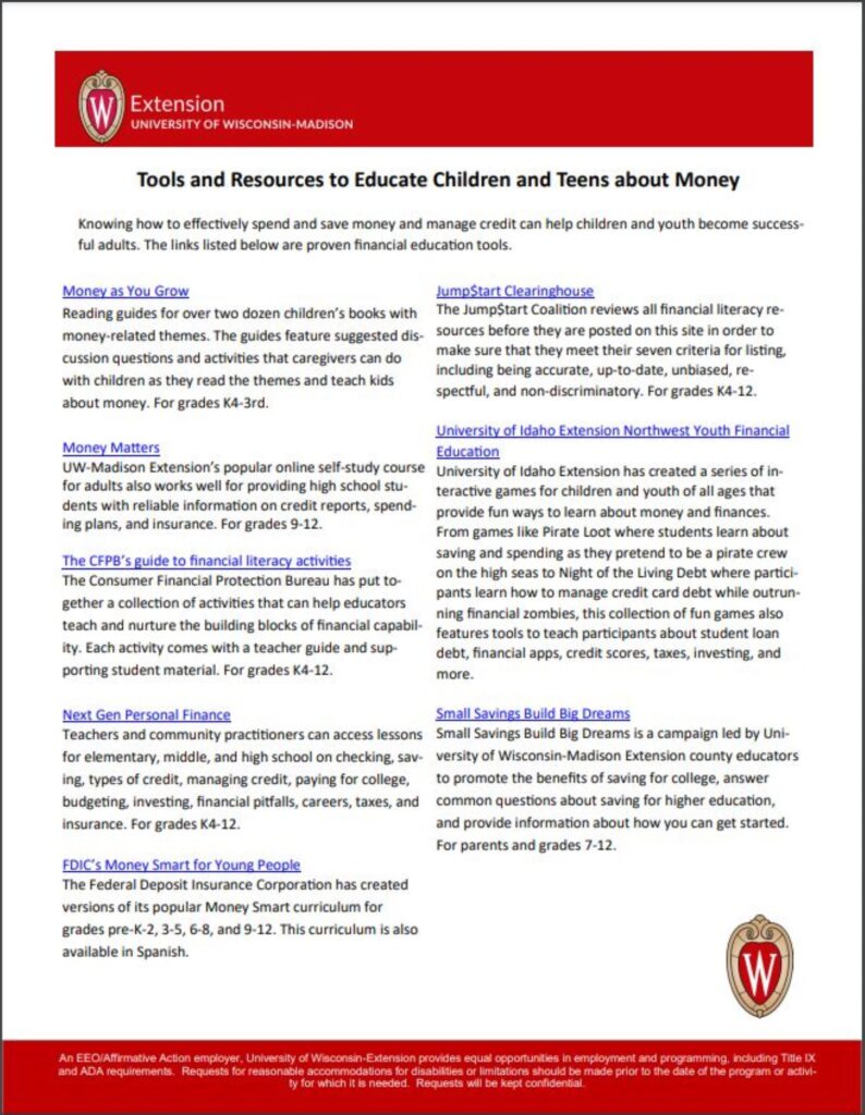 Tools to teach students about money PDF