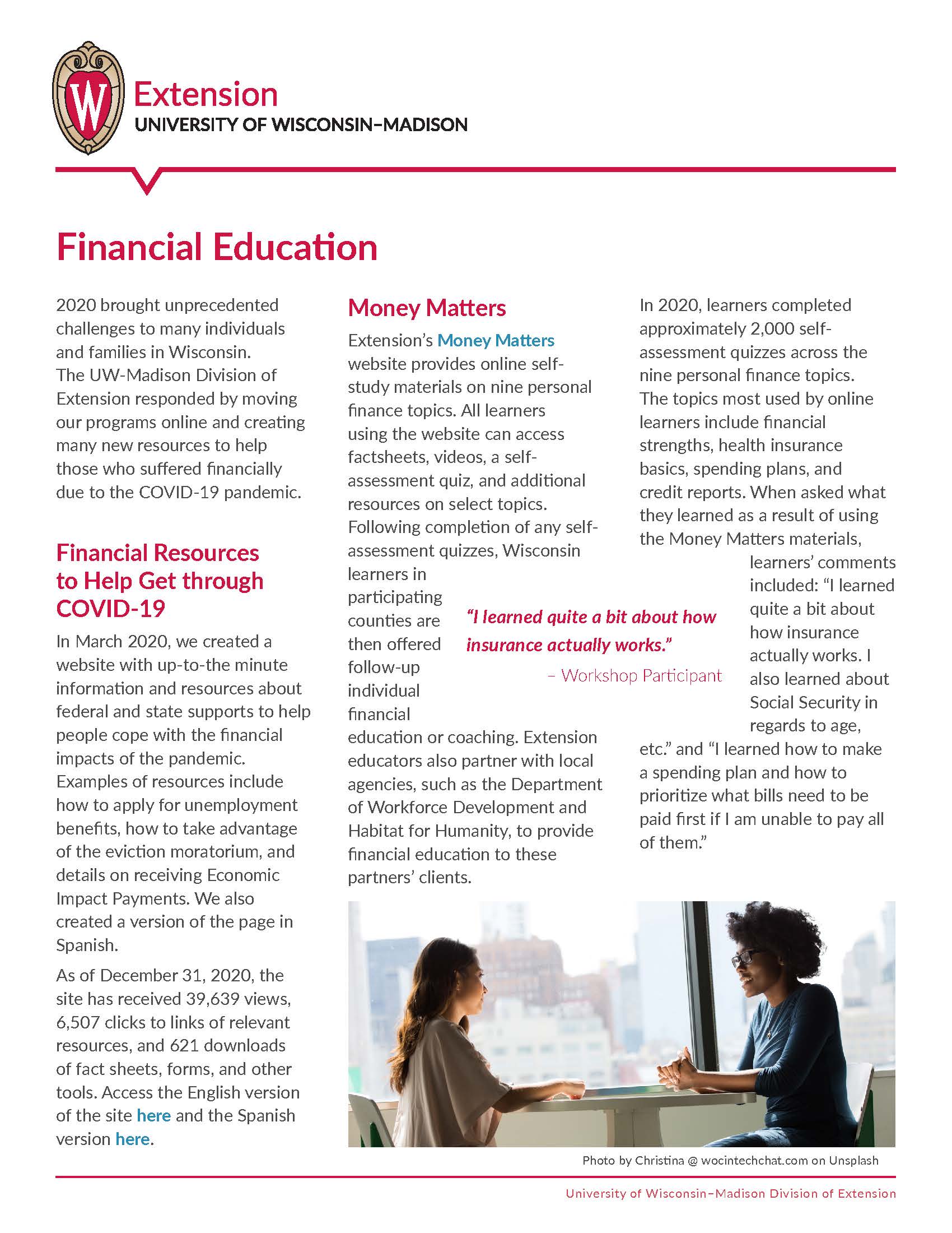 2020 Financial Education Impact Report Financial Education