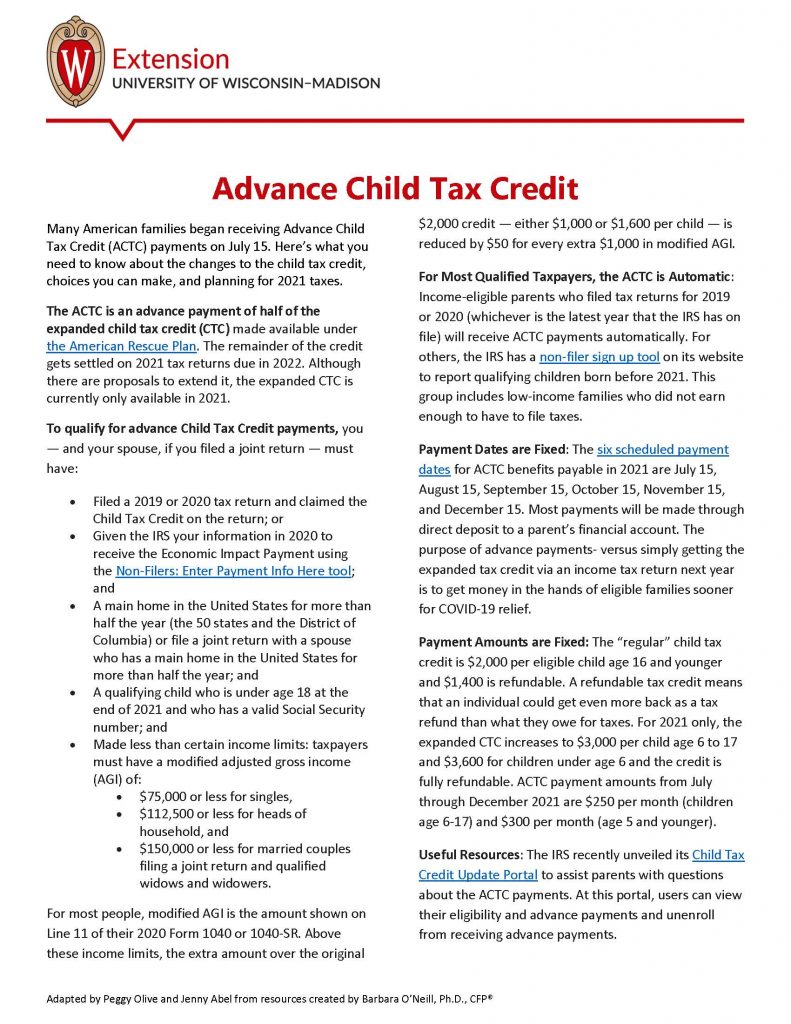 Advance Child Tax Credit 