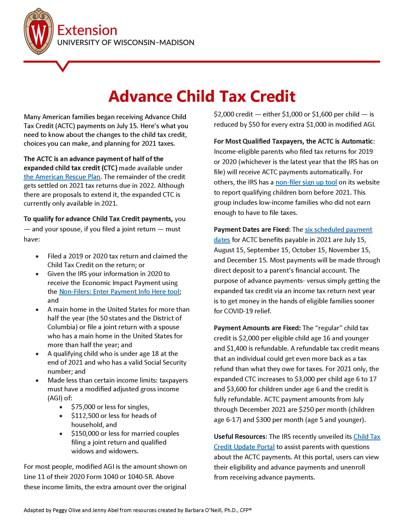 Advance Child Tax Credit Financial Education