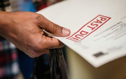 A person holds a past due notice